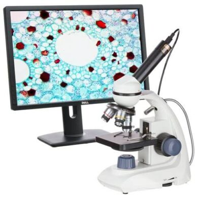 AmScope M170C-E 40X-1000X Dual LED Solid-metal Portable Compound Microscope with Camera
