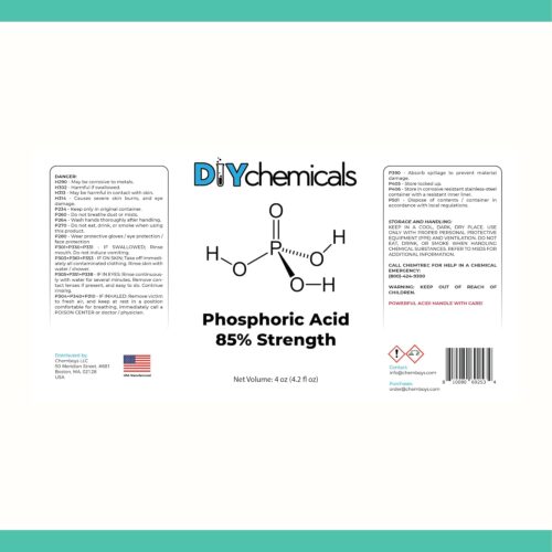 Hazard warning for DIY Chemicals' Phosphoric acid solution